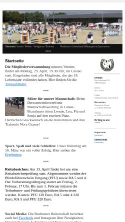 Vorschau der mobilen Webseite bochumer-reiterschaft.de, Bochumer Reiterschaft e.V.