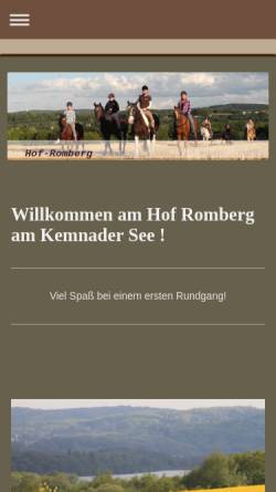 Vorschau der mobilen Webseite www.hof-romberg.de, Reiterverein Kemnade e. V