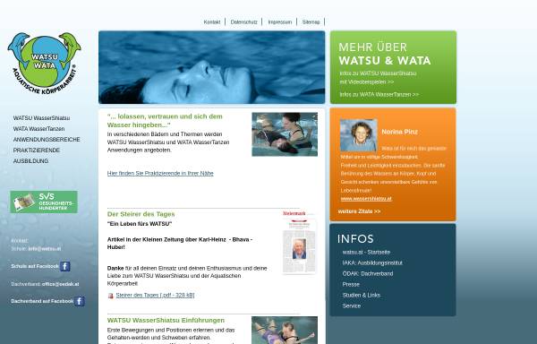 Vorschau von www.watsu.at, Aquatische Körperarbeit