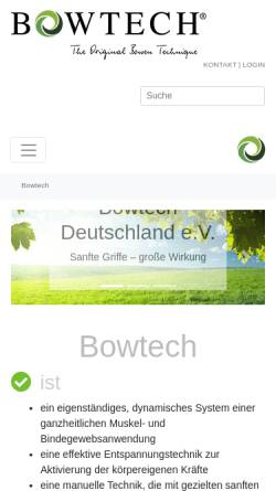 Vorschau der mobilen Webseite bowtech.de, Bowtech Deutschland e.V.