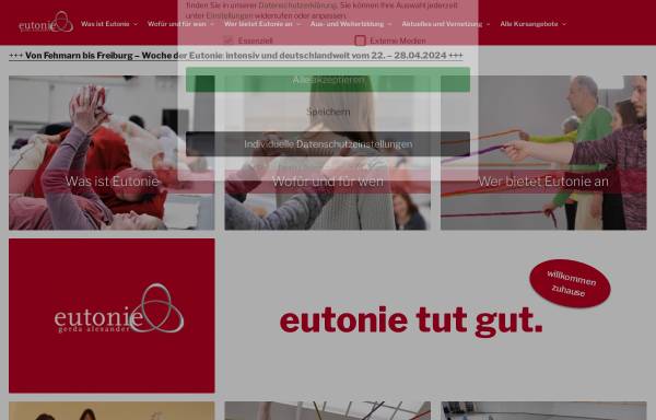 Vorschau von www.eutonie.de, Deutscher Berufsverband für Eutonie Gerda Alexander e.V.