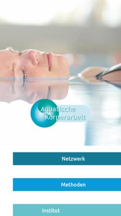 Vorschau der mobilen Webseite www.aquanetz.de, Netzwerk für aquatische Körperarbeit e.V.