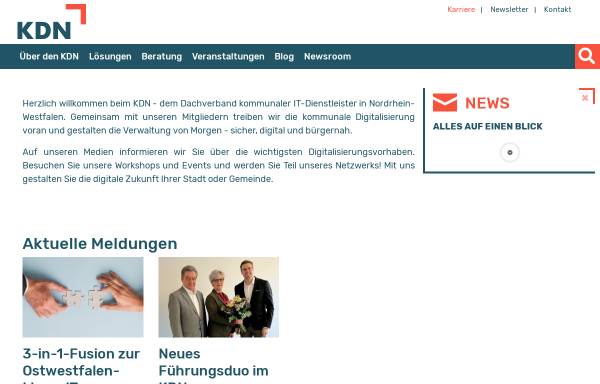 Vorschau von www.kdn.de, Kommunale Datenverarbeitung Nordrhein-Westfalen (KDN)