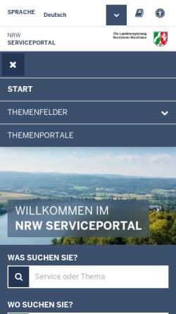 Vorschau der mobilen Webseite www.service.nrw.de, Service.NRW.de - Dienstleistungsportal der Landesverwaltung