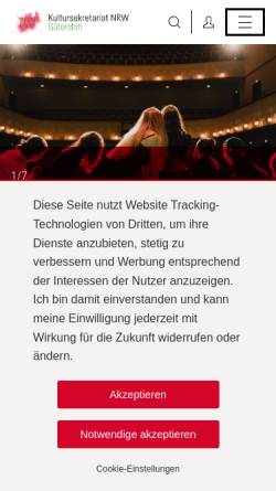 Vorschau der mobilen Webseite www.kultursekretariat.de, Kultursekretariat NRW Gütersloh
