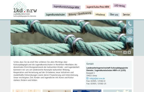 Vorschau von www.lkd-nrw.de, Landesarbeitsgemeinschaft kulturpädagogische Dienste (LKD) / Jugendkunstschulen NRW e.V.