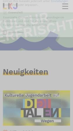 Vorschau der mobilen Webseite www.lkj-nrw.de, Landesvereinigung Kulturelle Jugendarbeit Nordrhein-Westfalen e.V.