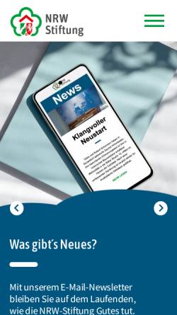 Vorschau der mobilen Webseite www.nrw-stiftung.de, NRW-Stiftung Natur - Heimat - Kultur