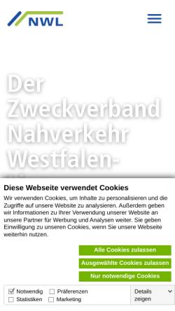 Vorschau der mobilen Webseite www.nwl-info.de, Nahverkehr Westfalen-Lippe (NWL)