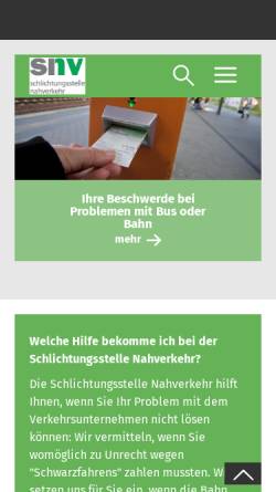 Vorschau der mobilen Webseite www.schlichtungsstelle-nahverkehr.de, Schlichtungsstelle Nahverkehr