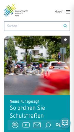 Vorschau der mobilen Webseite www.mobilitaetsmanagement.nrw.de, Transferstelle Mobilitätsmanagement