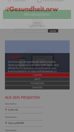 Vorschau der mobilen Webseite egesundheit.nrw.de, eGesundheit.NRW