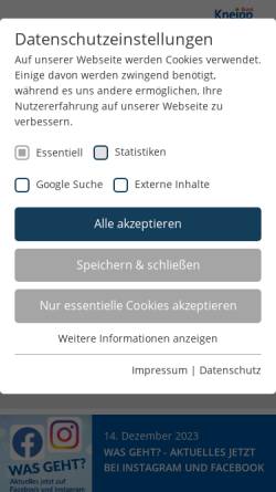 Vorschau der mobilen Webseite www.kneippbund-nrw.de, Kneipp-Gesundheitsforum, Bildungswerk im Kneipp Bund LV NRW e.V.