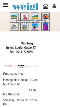 Vorschau der mobilen Webseite www.weiglkunst.de, Kunstwerkstätte Erwin Weigl