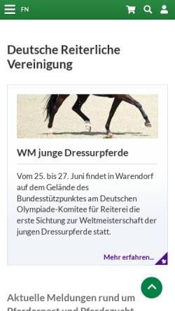 Vorschau der mobilen Webseite www.fn-dokr.de, Deutsche Reiterliche Vereinigung e.V. (FN)