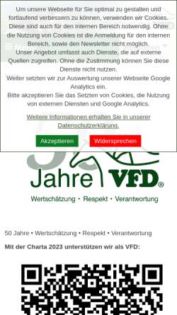 Vorschau der mobilen Webseite www.vfdnet.de, Vereinigung der Freizeitreiter und - fahrer in Deutschland (VFD)