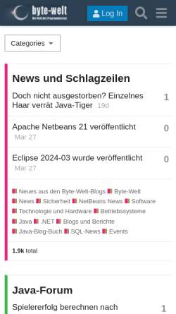 Vorschau der mobilen Webseite forum.byte-welt.net, Byte-Welt
