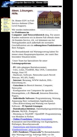 Vorschau der mobilen Webseite www.hinner.de, Dr. Hinner EDV