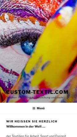 Vorschau der mobilen Webseite custom-textil.com, custom-textil, Thomas Thate
