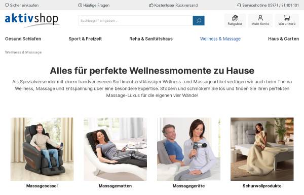 Vorschau von www.massagegeraete.com, massagegeraete.com aktivshop GmbH