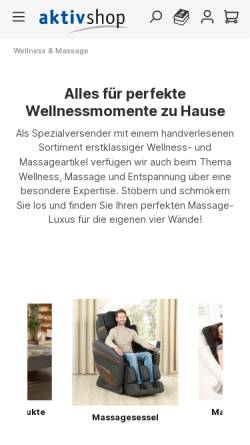 Vorschau der mobilen Webseite www.massagegeraete.com, massagegeraete.com aktivshop GmbH