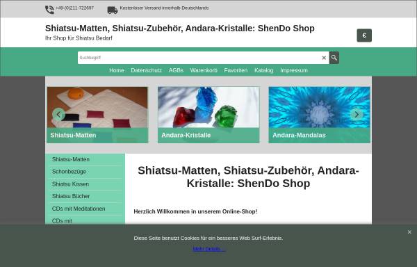 Vorschau von www.shendo-shop.de, SHENDO Shop für Shiatsu Bedarf Inh. Dieter Garnjost