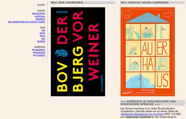 Vorschau von www.bjerg.de, Bov liest Geschichten