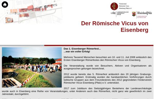 Vorschau von www.vicus-eisenberg.de, Der römische Vicus von Eisenberg