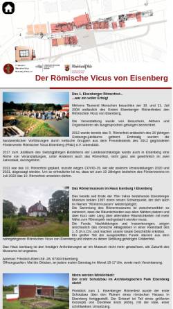Vorschau der mobilen Webseite www.vicus-eisenberg.de, Der römische Vicus von Eisenberg
