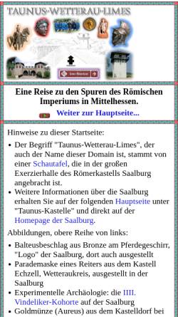 Vorschau der mobilen Webseite www.taunus-wetterau-limes.de, Taunus-Wetterau-Limes