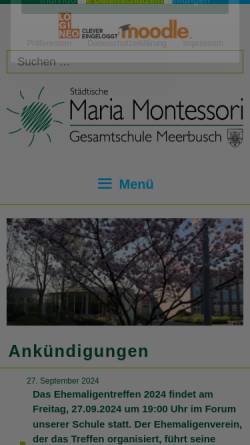 Vorschau der mobilen Webseite www.maria-montessori-gesamtschule.de, Maria-Montessori-Gesamtschule Meerbusch