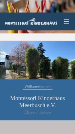 Vorschau der mobilen Webseite www.montessori-meerbusch.de, Montessori Kinderhaus Meerbusch-Büderich