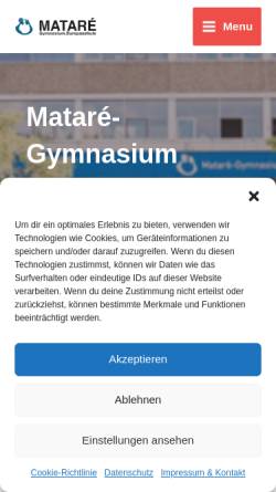 Vorschau der mobilen Webseite matare.de, Stästisches Mataré-Gymnasium Meerbusch