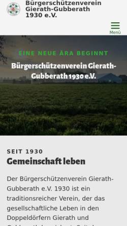 Vorschau der mobilen Webseite bsv-gierath-gubberath.de, Bürgerschützenverein Gierath-Gubberath 1930 e.V.