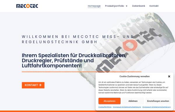 Vorschau von www.kalibratoren.de, Mecotec Mess- und Regelungstechnik GmbH