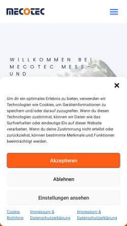 Vorschau der mobilen Webseite www.kalibratoren.de, Mecotec Mess- und Regelungstechnik GmbH