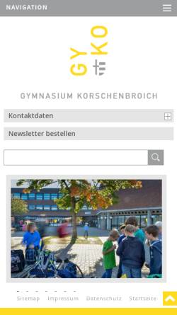 Vorschau der mobilen Webseite www.gymnasium-korschenbroich.de, Gymnasium Korschenbroich