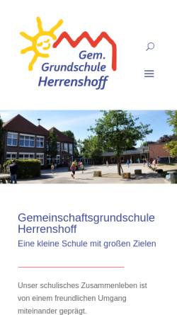 Vorschau der mobilen Webseite www.ggsherrenshoff.de, Katholische Grundschule Herrenshoff