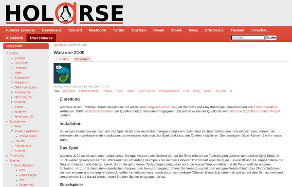Vorschau von www.holarse-linuxgaming.de, Holarse: Warzone 2100
