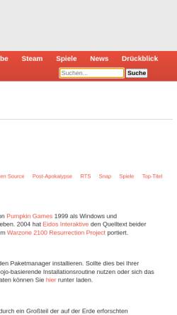 Vorschau der mobilen Webseite www.holarse-linuxgaming.de, Holarse: Warzone 2100