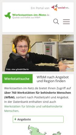 Vorschau der mobilen Webseite www.werkstaetten-im-netz.de, Werkstätten im Netz