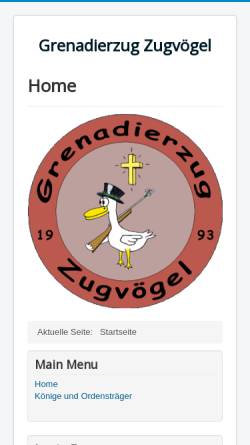 Vorschau der mobilen Webseite www.zugvoegel.de, Grenadierzug Zugvögel