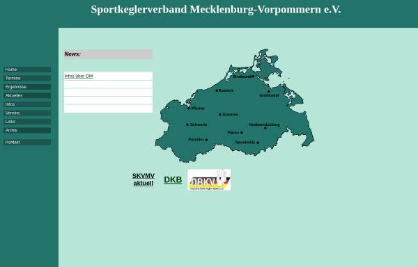 Vorschau von www.skvmv.de, Keglerverband Mecklenburg-Vorpommern e.V.