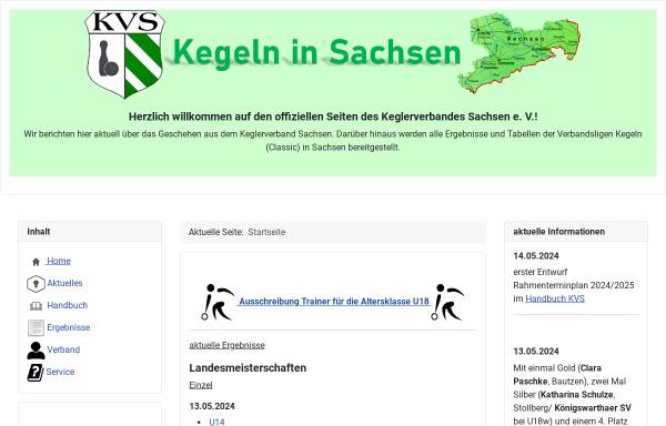 Vorschau von www.sachsenkegler.info, Keglerverband Sachsen e.V.