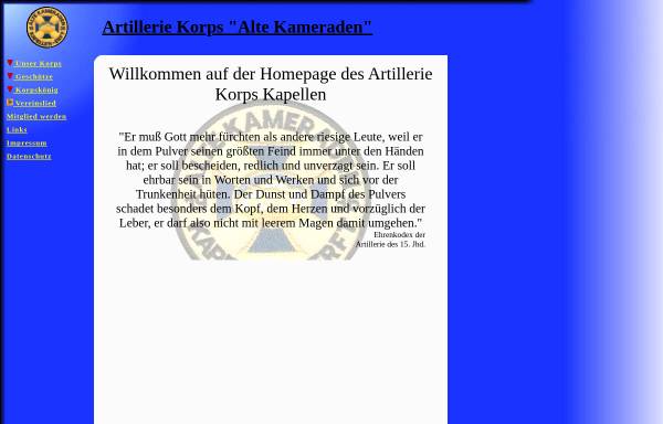 Vorschau von www.artillerie-kapellen.de, Artillerie Korps 