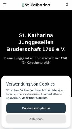 Vorschau der mobilen Webseite stkatharina.de, Sankt Katharina Junggesellen Bruderschaft Korschenbroich 1708 e.V.
