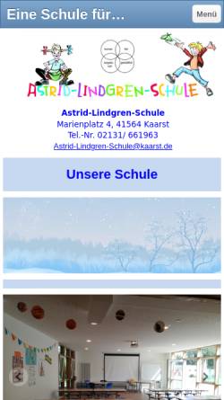 Vorschau der mobilen Webseite www.astridlindgrenschule.de, Astrid Lindgren Schule Kaarst