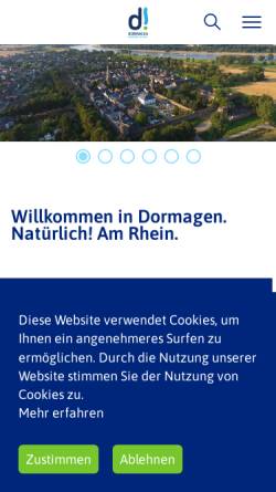 Vorschau der mobilen Webseite www.dormagen.de, Stadt Dormagen