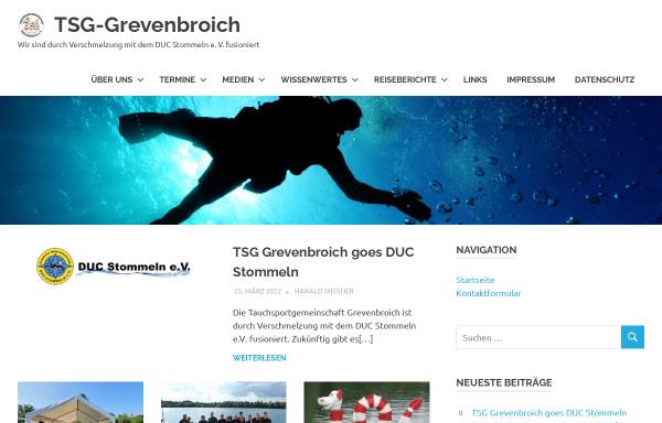 Vorschau von www.tsg-grevenbroich.de, Tauchsportgemeinschaft Grevenbroich e.V. (TSG)