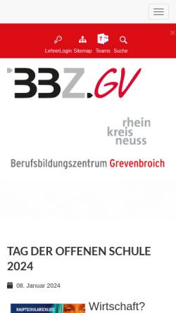 Vorschau der mobilen Webseite www.bbz-gv.de, Berufsbildungszentrum Grevenbroich (BBZ)